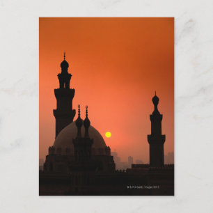 Moscheen bei Sonnenuntergang Postkarte