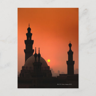 Moscheen bei Sonnenuntergang Postkarte