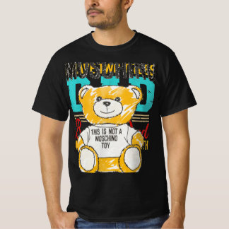 Moschino JERSEY T - SHIRT BRUSHSTROKE TEDDY BEAR