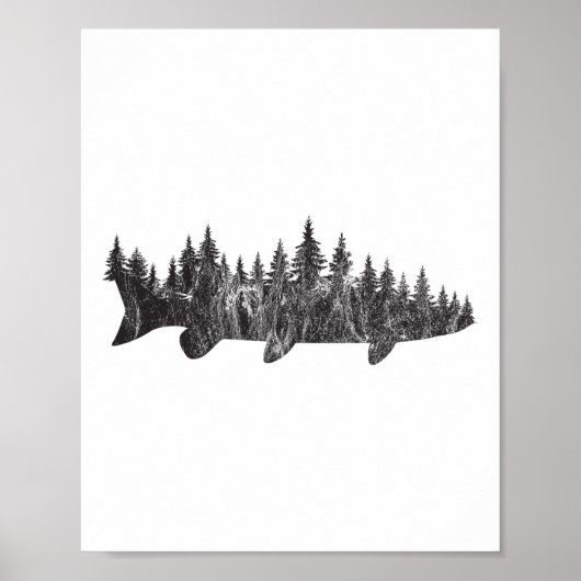 Moschus-Kieferwald-Baumgrenze - Angelplatz im Frei Poster (Vorne)
