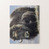 Moschusochse mit Kalb Puzzle (Vertikal)