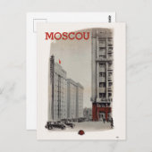 Moscou Moskau UdSSR Vintage Poster 1936 Postkarte (Vorne/Hinten)