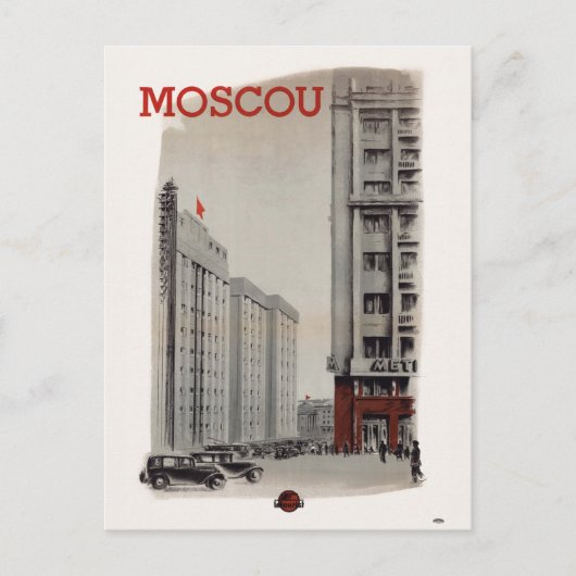 Moscou Moskau UdSSR Vintage Poster 1936 Postkarte (Vorderseite)