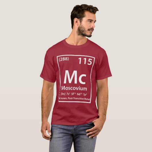Moscovium-Element (weiß) T-Shirt (Vorne ganz)