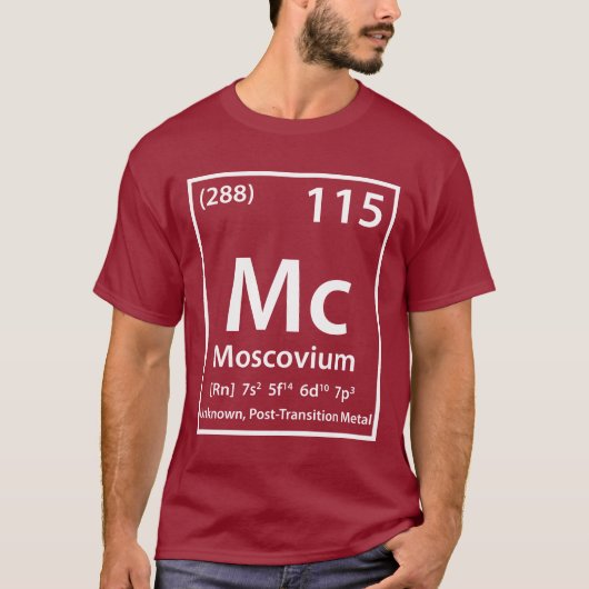 Moscovium-Element (weiß) T-Shirt (Vorderseite)
