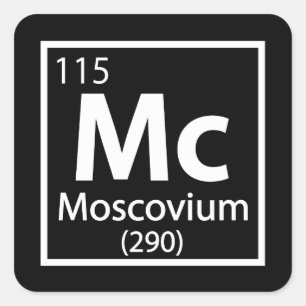 Moscovium - Russische wissenschaftliche Periodisch Quadratischer Aufkleber