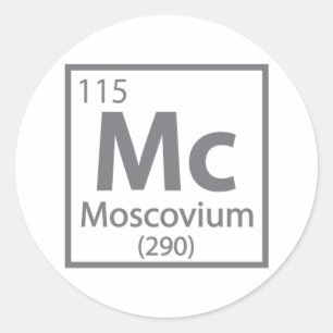 Moscovium - Russische wissenschaftliche Periodisch Runder Aufkleber