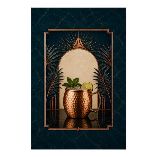 Moscow Mule Art Deco Poster | Bar Kunst (Vorderseite)