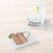 Moscow Mule Cocktail Coaster Bar Decor Vodka Art Glasuntersetzer (Schrägansicht)