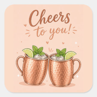Moscow Mule Geburtstagsfeier Quadratischer Aufkleber