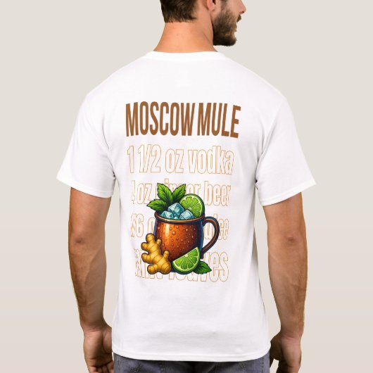 Moscow Mule T-Shirt – Classic Copper Mug Cocktail (Rückseite)