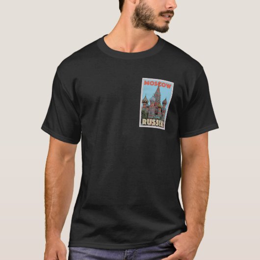 Moscow Russia Travel Poster T-Shirt (Vorderseite)