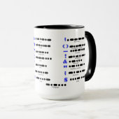 Mose Code-Interpunktions-Diagramm-Tasse Tasse (VorderseiteRechts)