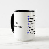 Mose Code-Interpunktions-Diagramm-Tasse Tasse (Vorderseite Links)