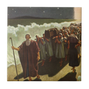 Mose überqueren das Rote Meer, Vintage Religion Fliese