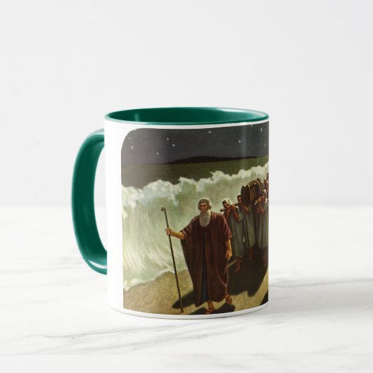 Mose überqueren das Rote Meer, Vintage Religion Tasse (Vorderseite Links)