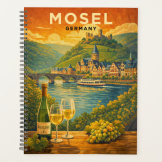Mosel Fluss Deutschland Vintage Reise Kunst Planer
