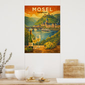 Mosel Fluss Deutschland Vintage Reise Poster (Küche)