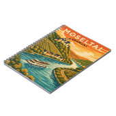 Mosel Germany Sunset Vintage Travel Art Notizblock (Linke Seite)
