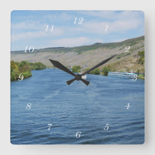 Mosel in Bernkastel-Kues Quadratische Wanduhr