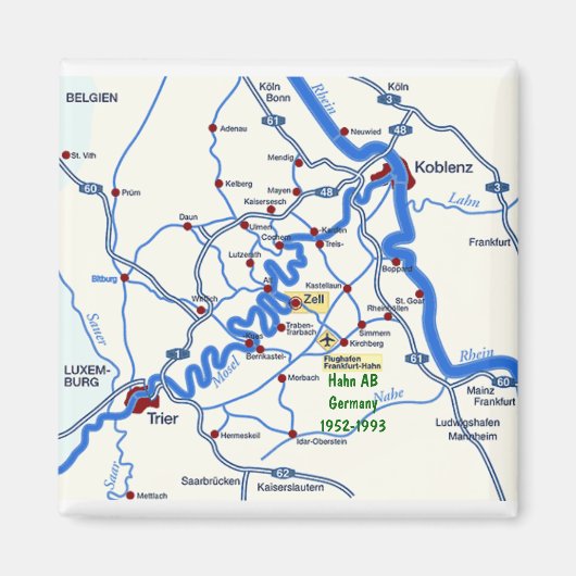 Mosel Map w/Hahn Magnet (Vorne)