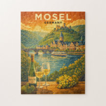 Mosel-Weinregion Deutschland Vintage-Reise Kunst