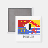Moselflagge mit Namen Magnet (Vorderseite/Rückseite)