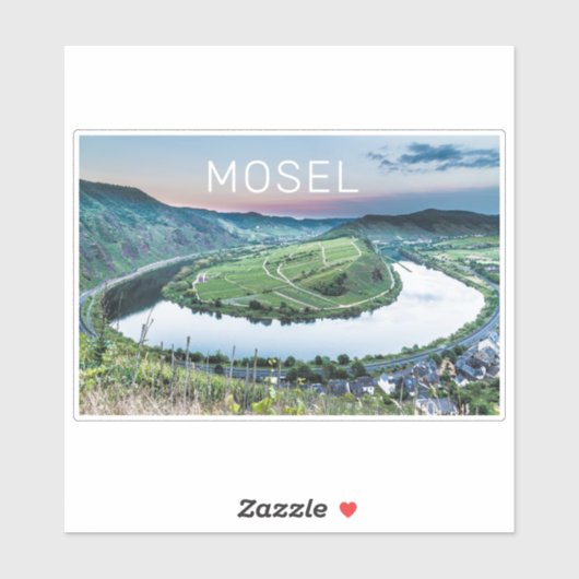 Moselle Calmont Loop Bremm Sunset River Souvenir Aufkleber (Blatt)