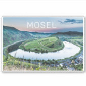 Moselle Calmont Loop Bremm Sunset River Souvenir Aufkleber (Vorderseite)