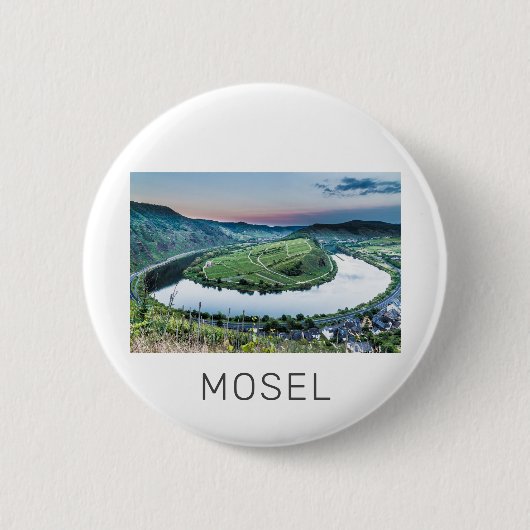 Moselle Calmont Loop Bremm Sunset River Souvenir Button (Vorderseite)