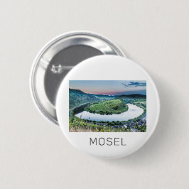 Moselle Calmont Loop Bremm Sunset River Souvenir Button
