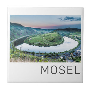 Moselle Calmont Loop Bremm Sunset River Souvenir Fliese