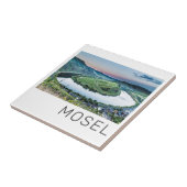 Moselle Calmont Loop Bremm Sunset River Souvenir Fliese (Seite)