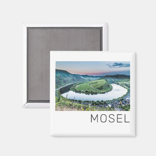 Moselle Calmont Loop Bremm Sunset River Souvenir Magnet (Vorderseite/Rückseite)