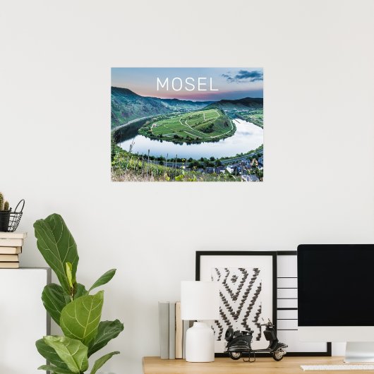 Moselle Calmont Loop Bremm Sunset River Souvenir Poster (Heimbüro)