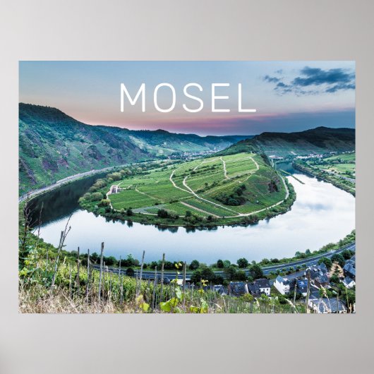 Moselle Calmont Loop Bremm Sunset River Souvenir Poster (Vorne)