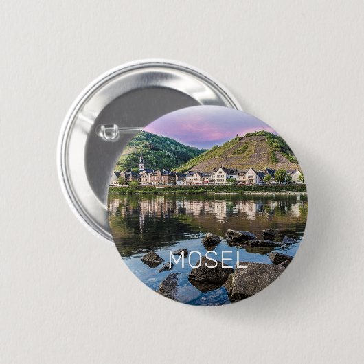 Moselle Ediger Eller Sunset River Cochem Souvenir Button (Vorne & Hinten)