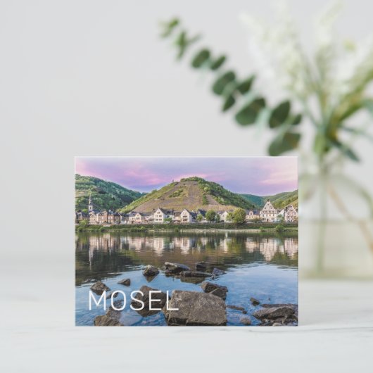 Moselle Ediger Eller Sunset River Cochem Souvenir Feiertagspostkarte (Stehend Vorderseite)