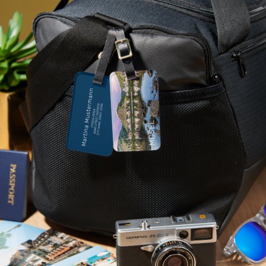 Moselle Ediger Eller Sunset River Cochem Souvenir Gepäckanhänger (Vorderseite & Rückseite)