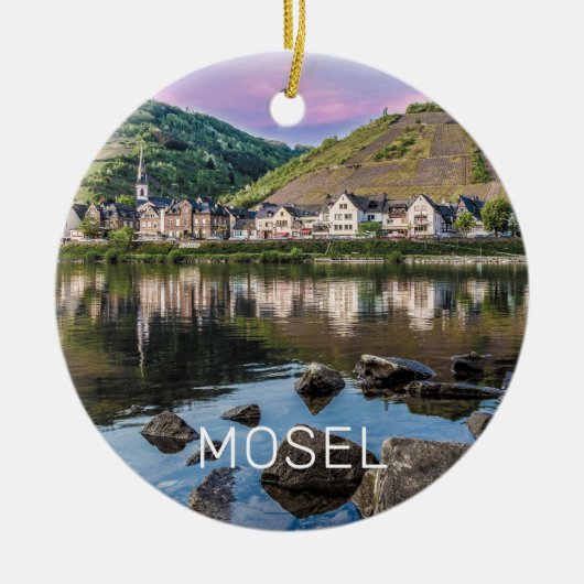 Moselle Ediger Eller Sunset River Cochem Souvenir Keramik Ornament (Vorne)