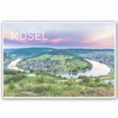 Moselle Loop Sunset Kroev Panorama Deutschland Aufkleber (Vorderseite)