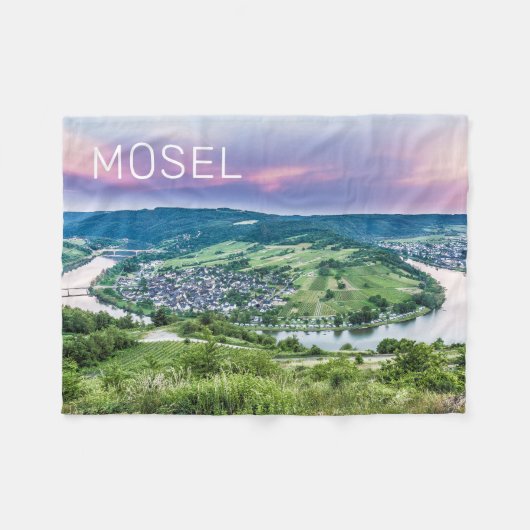 Moselle Loop Sunset Kroev Panorama Deutschland Fleecedecke (Vorderseite (Horizontal))
