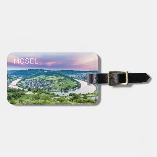 Moselle Loop Sunset Kroev Panorama Deutschland Gepäckanhänger (Vorderseite horizontal)