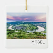 Moselle Loop Sunset Kroev Panorama Deutschland Keramikornament (Rückseite)