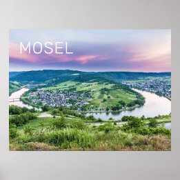 Moselle Loop Sunset Kroev Panorama Deutschland Poster