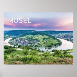 Moselle Loop Sunset Kroev Panorama Deutschland Poster