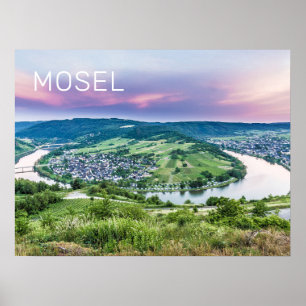 Moselle Loop Sunset Kroev Panorama Deutschland Poster