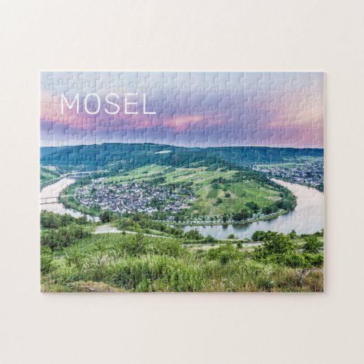 Moselle Loop Sunset Kroev Panorama Deutschland Puzzle (Horizontal)