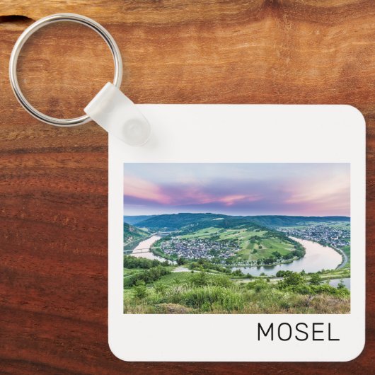 Moselle Loop Sunset Kroev Panorama Deutschland Schlüsselanhänger (Vorderseite)