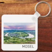 Moselle Loop Sunset Kroev Panorama Deutschland Schlüsselanhänger (Rückseite)